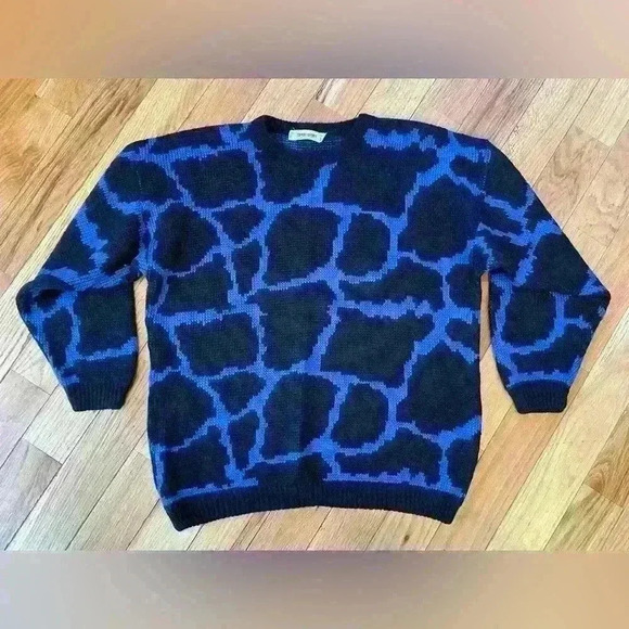 Vintage Esprit Sport Oversized 80's Sweater Women’s Size Small Black/Purple - Picture 1 of 8